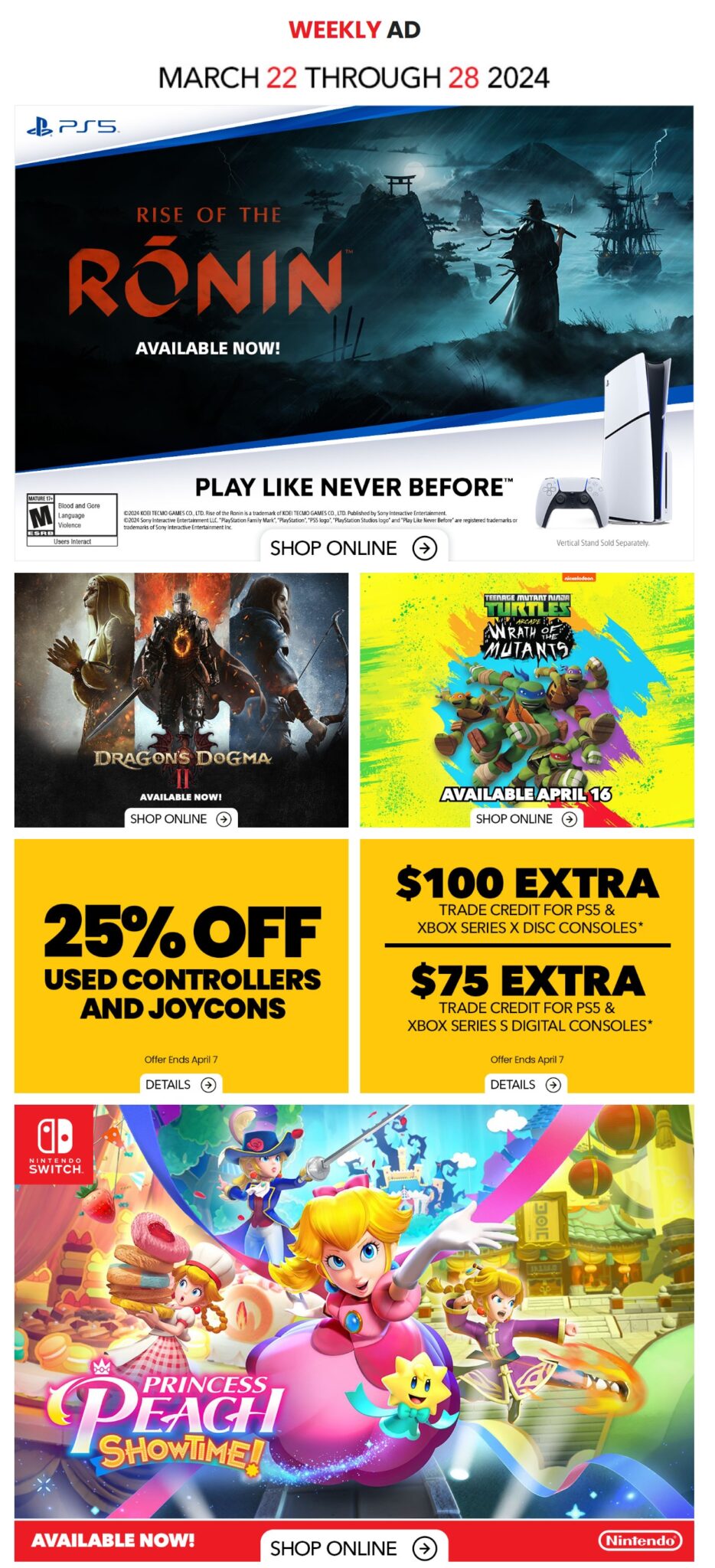 GameStop Flyer Sale March 22 - April 28, 2024